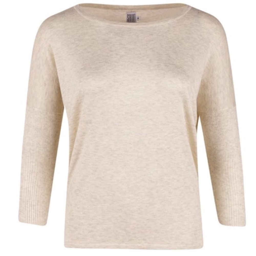 St. Tropes West Cream Melange knit blouse